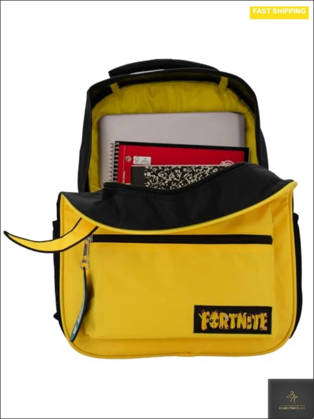 Fortnite Peely Backpack, Nylon Twill Schoolbag with 3D Face, 16 inch